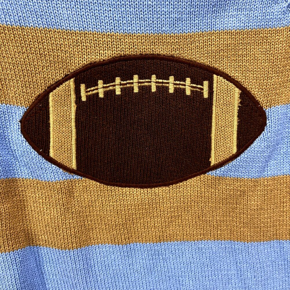 Hartstrings Sweater Toddler 7 Brown Blue Knit Top crewneck football ball - Picture 5 of 12